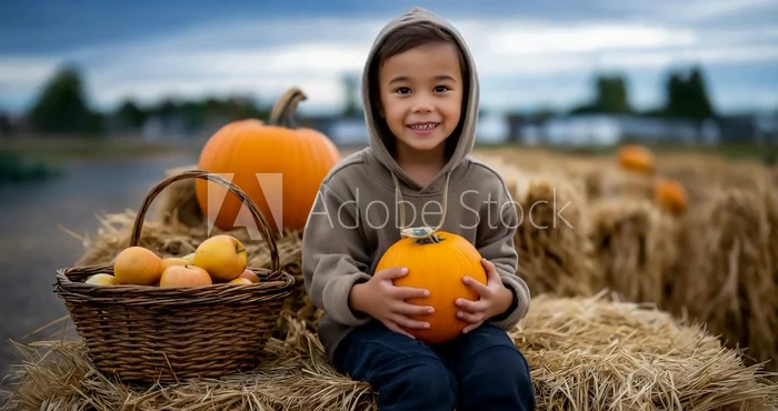 Child with Pumpkin by Maze