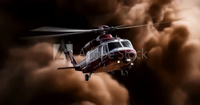 Helicopter Escapes Pyroclastic Surge