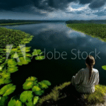 Person Waits for Bite in Lake